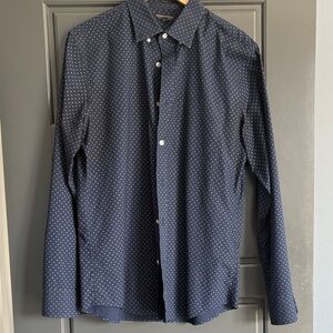 Navy Blue Heart Pattern Banana Republic Men's Shirt